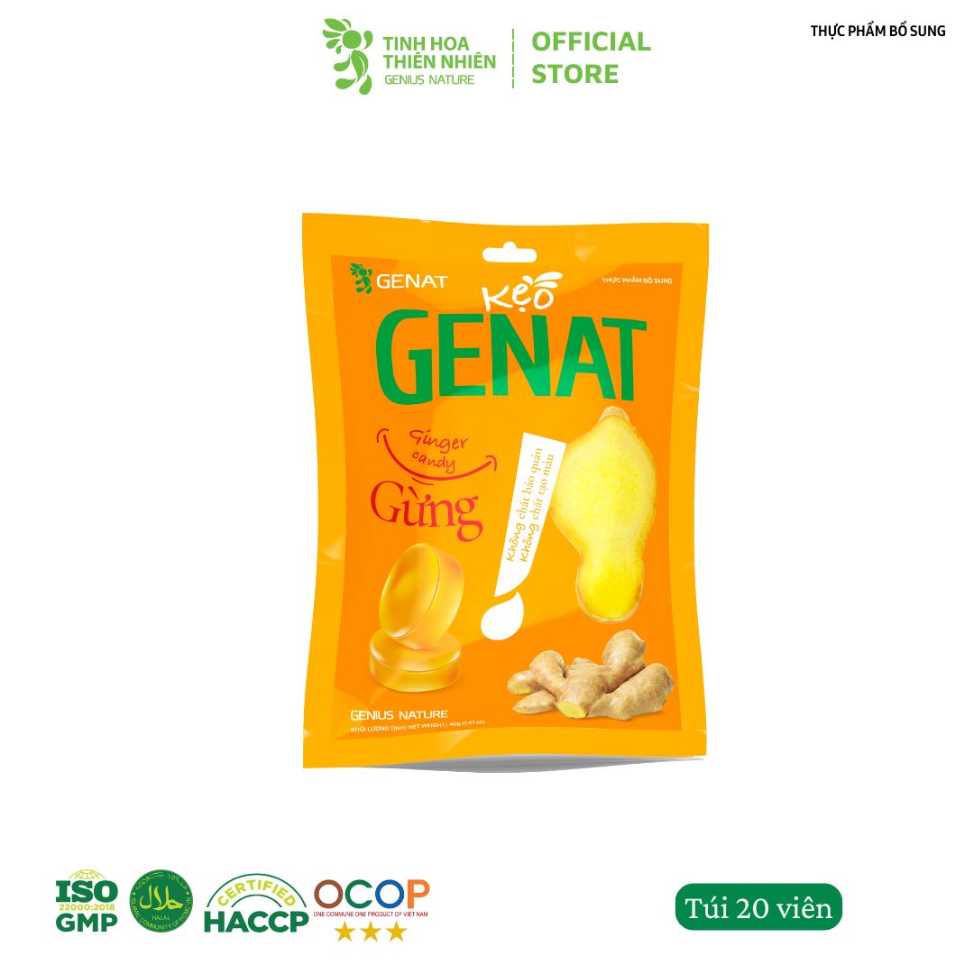 Kẹo Genat Gừng (Túi 20 viên)