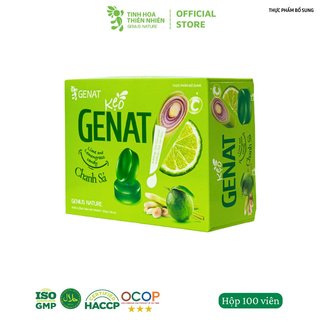 Kẹo ngậm Chanh Sả (Hộp 100 viên)