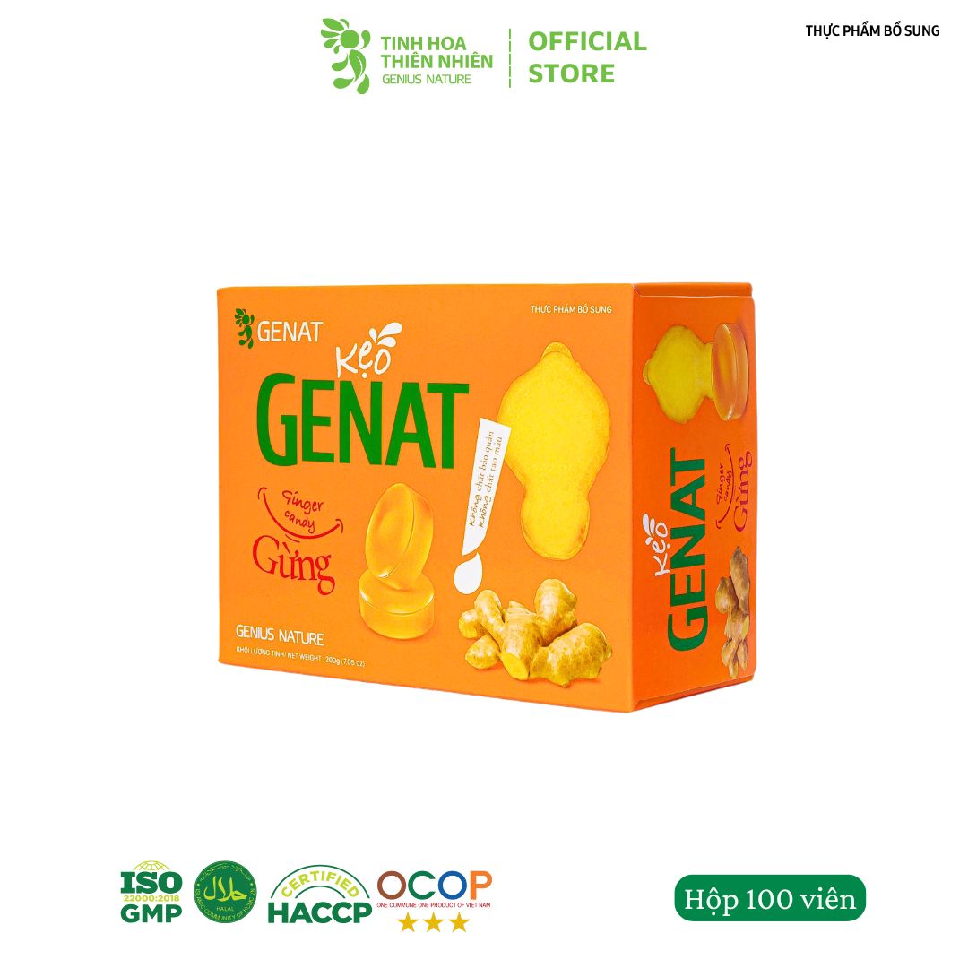 Kẹo Genat Gừng (Hộp 100 viên)