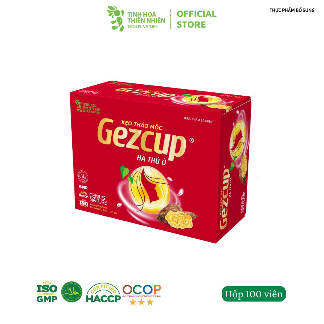 Kẹo Gezcup Hà Thủ Ô (Hộp 100 viên)