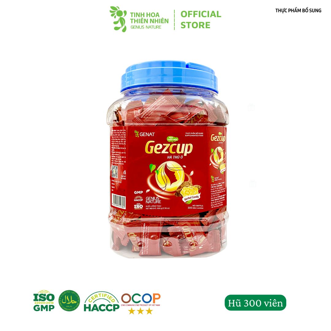 Kẹo thảo mộc Gezcup Hà Thủ Ô (Hủ 300 viên)